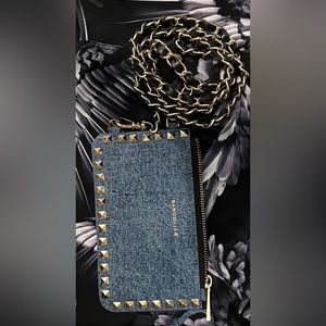 Bandolier "Jean mini purse" with black and gold straps